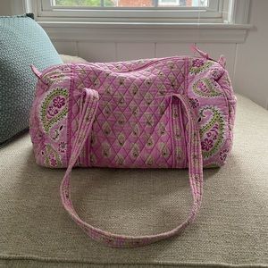 Pink and Green Vera Bradley Small Weekender Duffel Bag